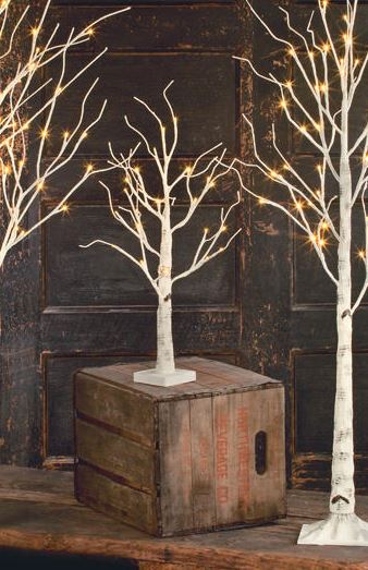 Display Tree - Small Lighted White Birch- Set of 3, 4 or 5